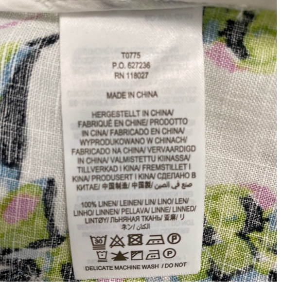 Boden Georgina White Multicolor Linen Pineapple Side Zip Size 10 Shorts NEW - Picture 7 of 8